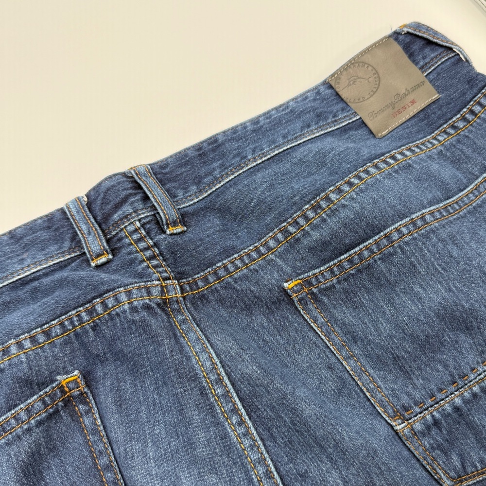 Tommy Bahama Cayman Island Relaxed Jeans Mens Dark Wash Blue Cotton Tencel 40x30